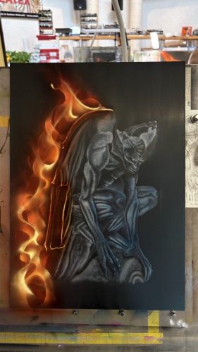 Gargoyle on fire